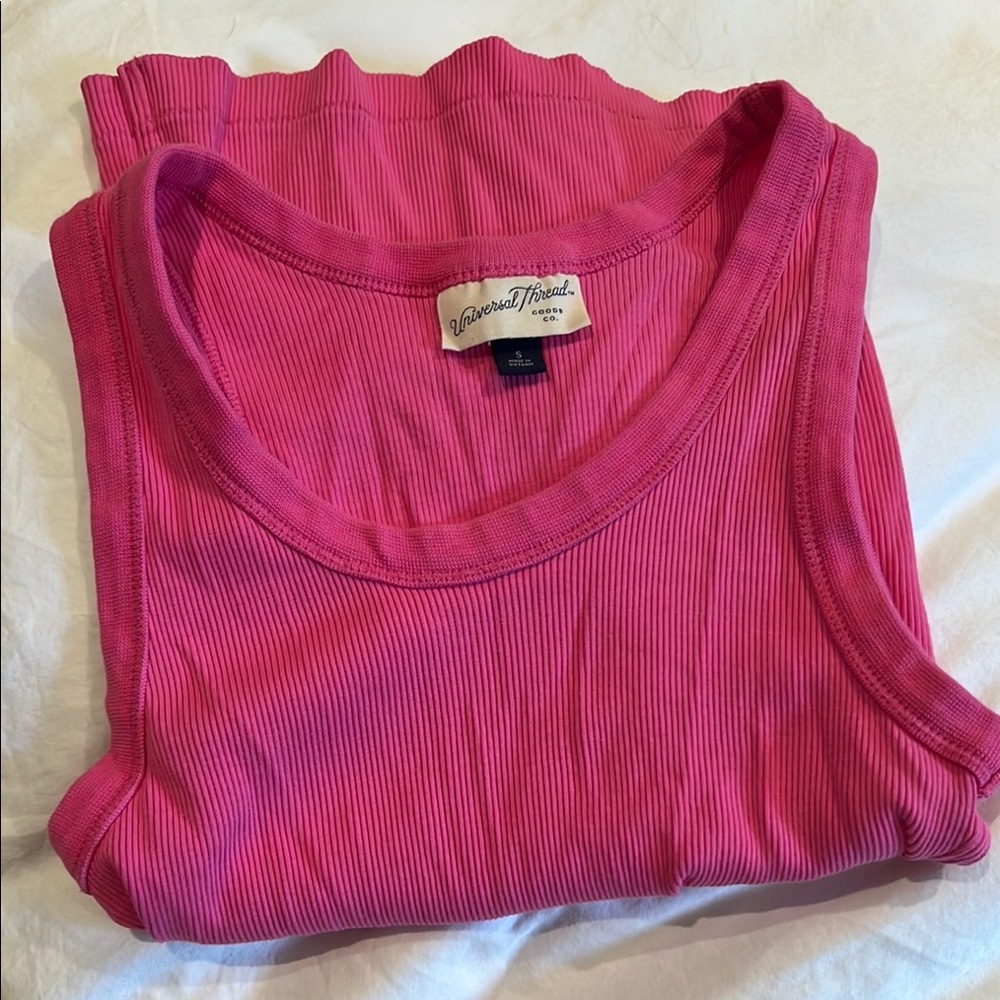 Universal Thread Pink Ribbed Tank Top